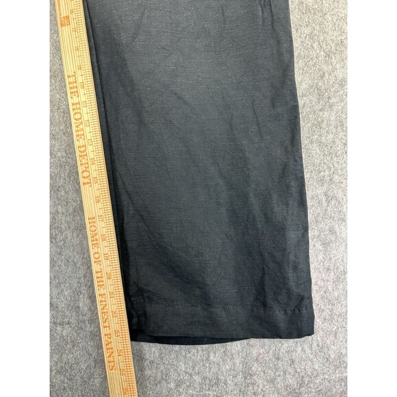 Abercrombie & Fitch Wide Leg Pants Linen Blend Size Medium Black Pleated Pull On - Picture 5 of 7